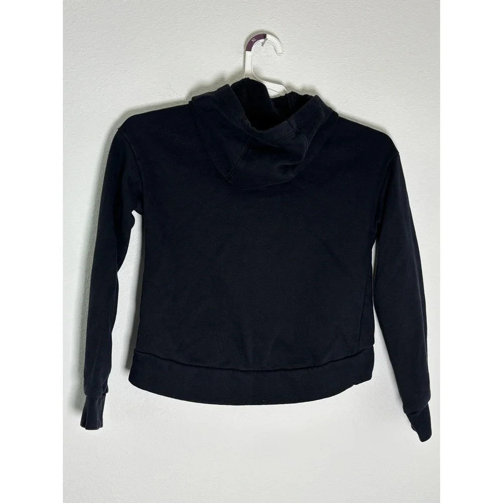 Nike Girls Black Fleece Pullover Hoodie White Futura Logo Size Medium Sweatshirt